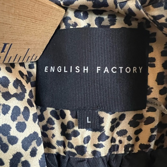 English Factory Animal Print Puff Sleeve Blouse Size Large - Picture 2 of 12